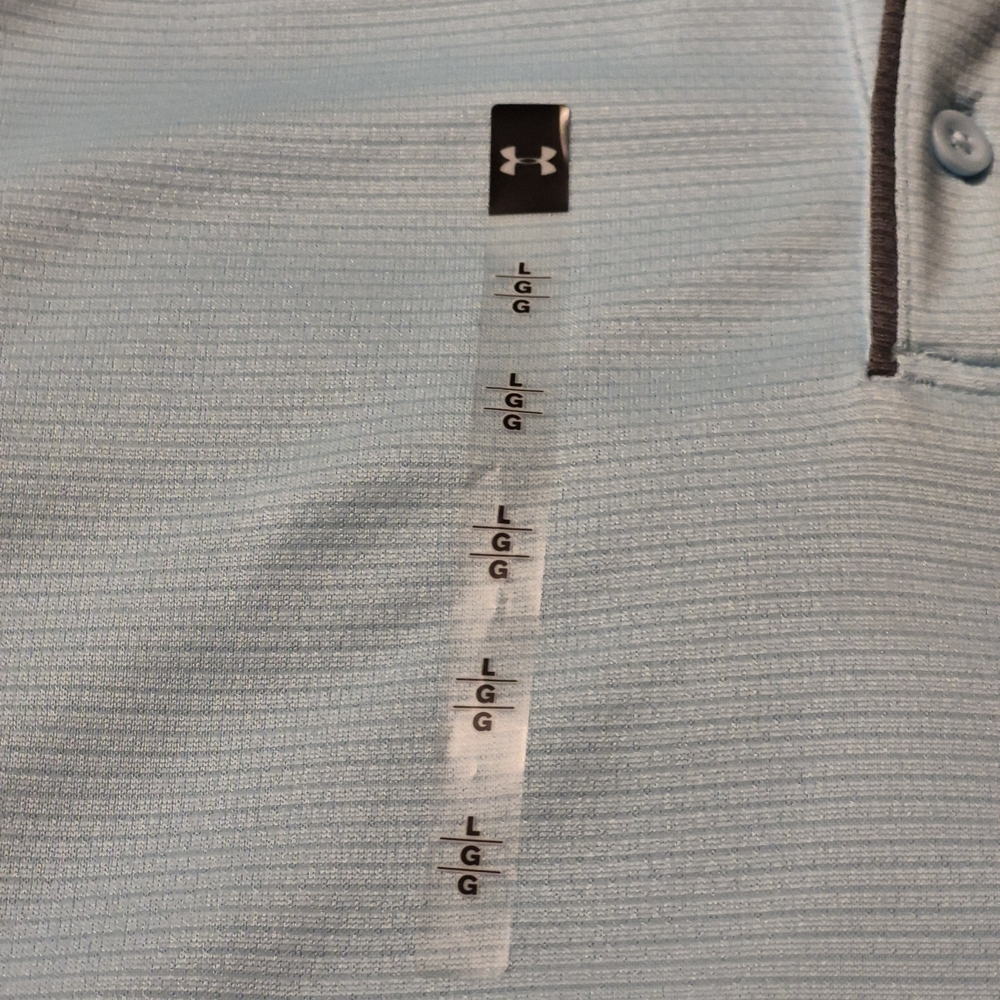 NWT Under Armour Large Men's Short Sleeve Sky Blue Polo Shirt - Picture 4 of 11